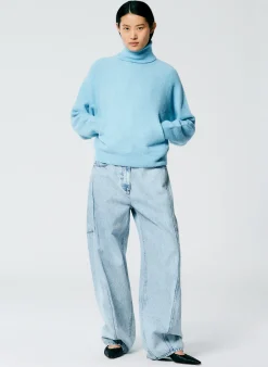 Denim|Pants & Shorts>Tibi Acid Iceberg Denim Sid Jean - Petite Acid Iceberg Blue