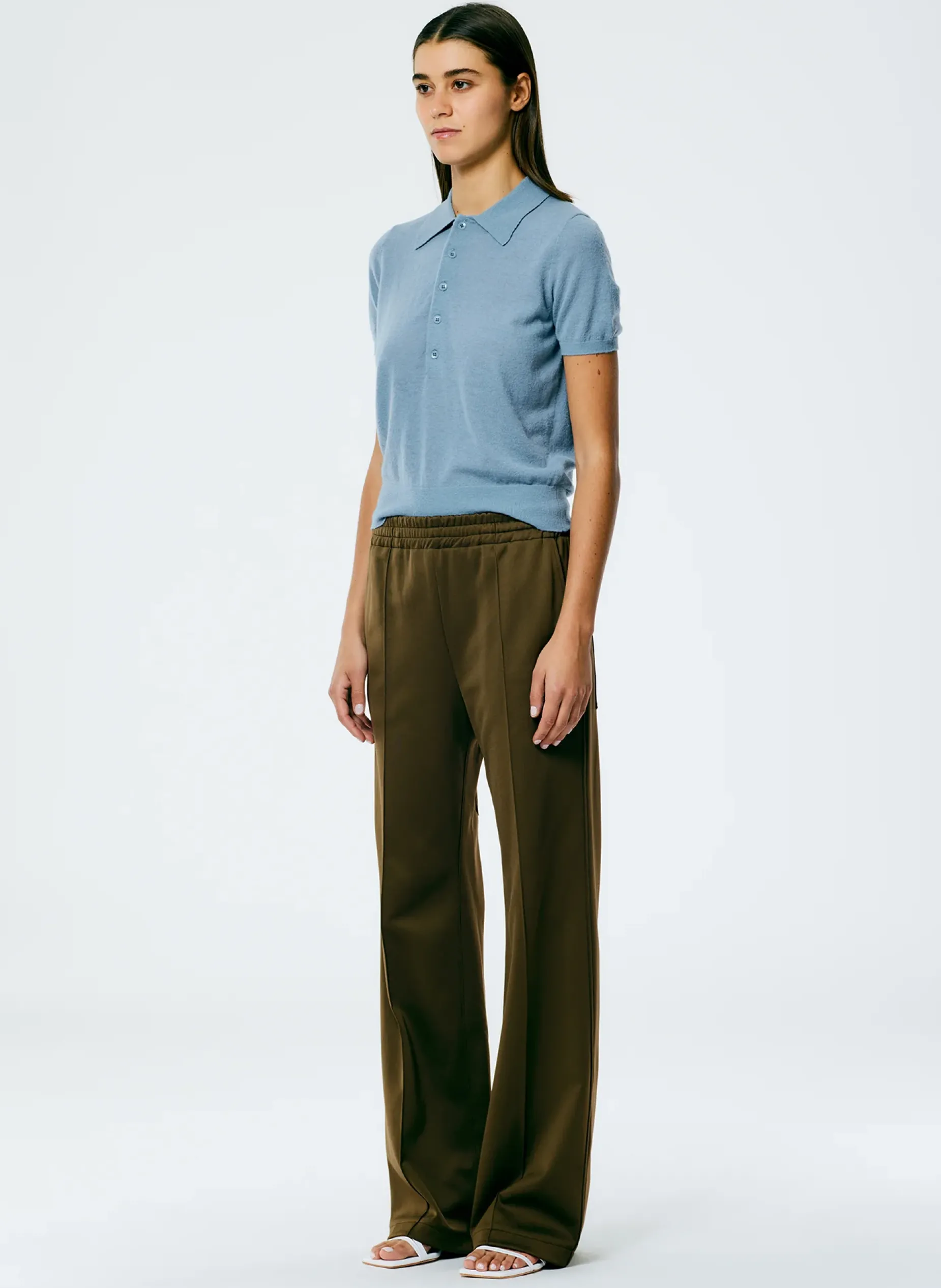 Pants & Shorts>Tibi Active Knit Scottie Jogger Wood