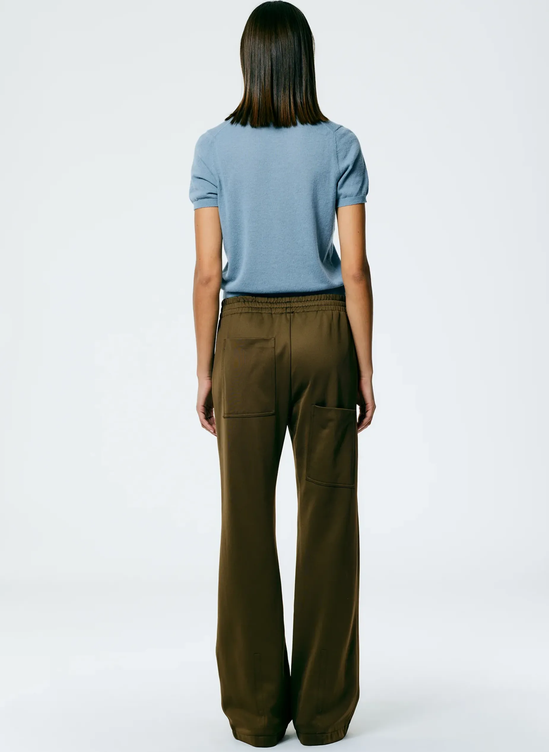 Pants & Shorts>Tibi Active Knit Scottie Jogger Wood