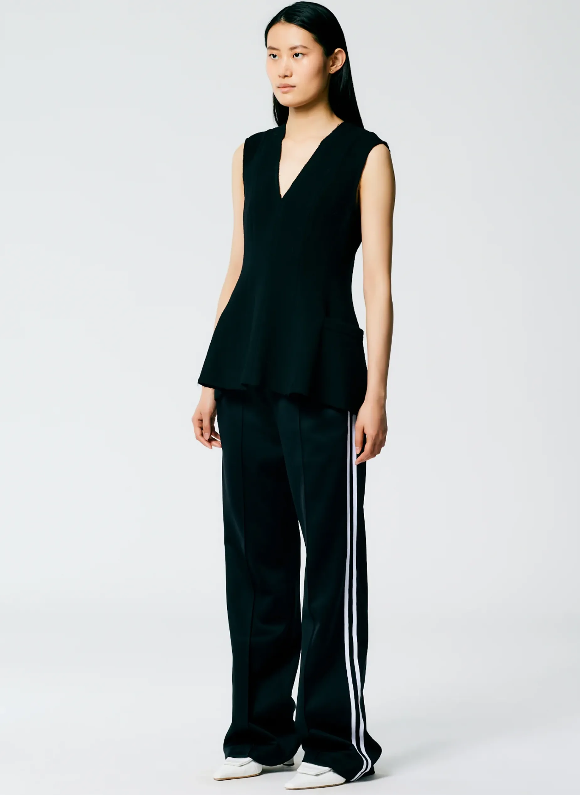 Pants & Shorts|Fundamentals - WOFs>Tibi Active Knit Scottie Striped Jogger Black Multi