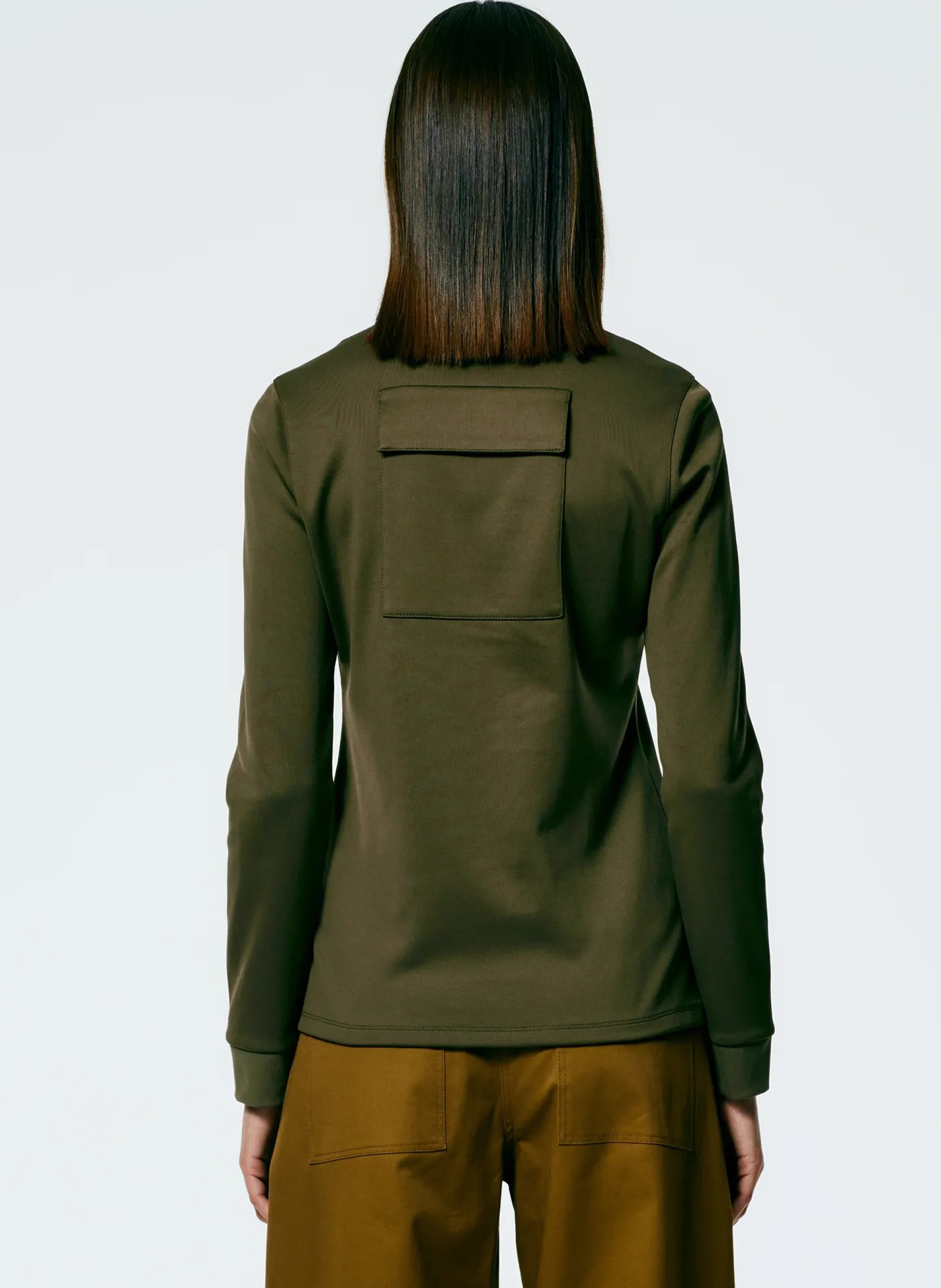 Tops>Tibi Active Knit Slim Sporty Top Wood