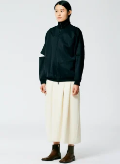Jackets & Outerwear>Tibi Active Knit Zipper Detailed Track Jacket Black