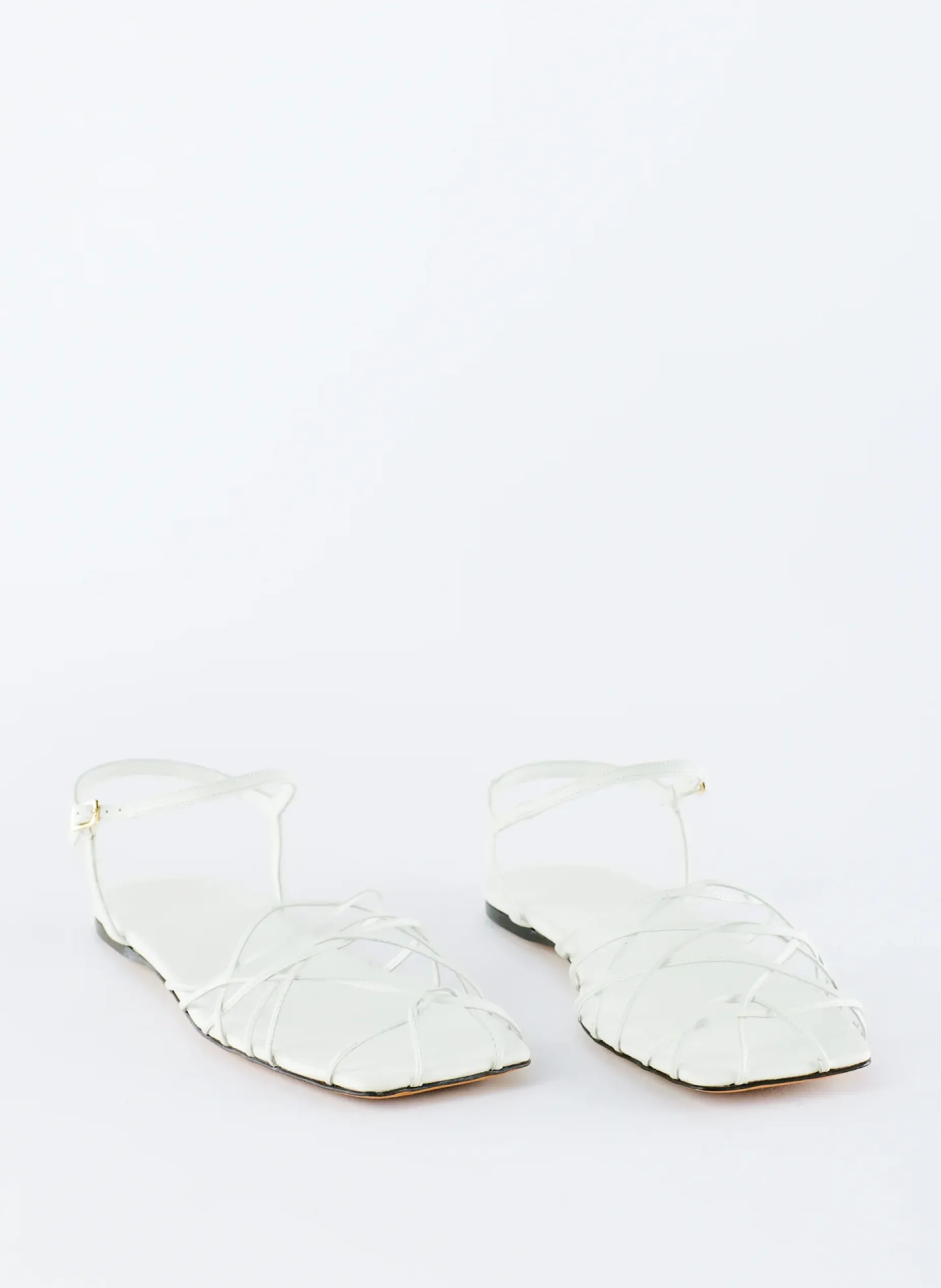 Flats|Sandals>Tibi Berneice Kidskin Sandal Optic White