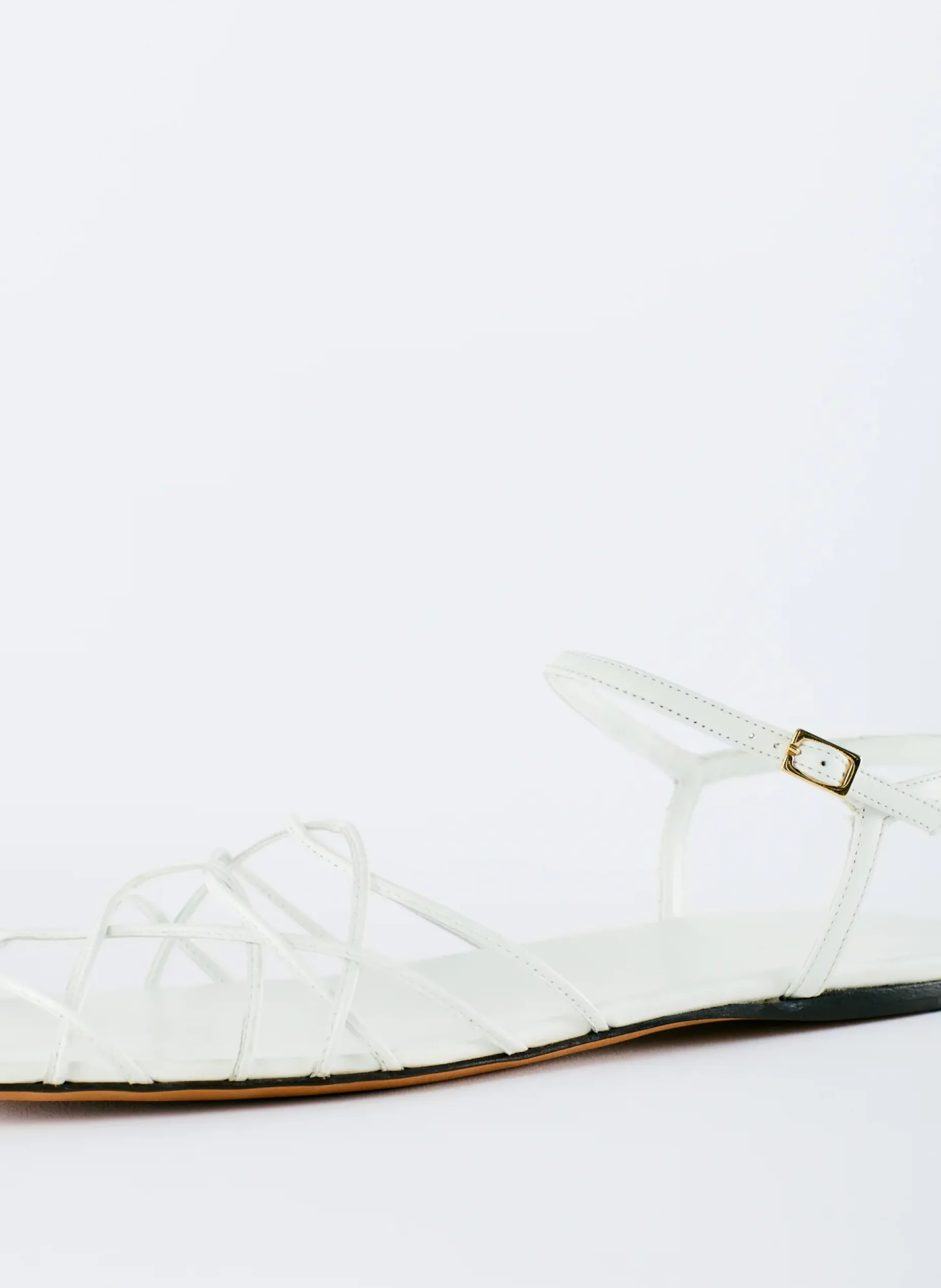 Flats|Sandals>Tibi Berneice Kidskin Sandal Optic White