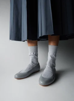 Flats>Tibi Borg Sock Shoe Grey