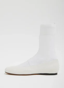 Flats>Tibi Borg Sock Shoe Optic White