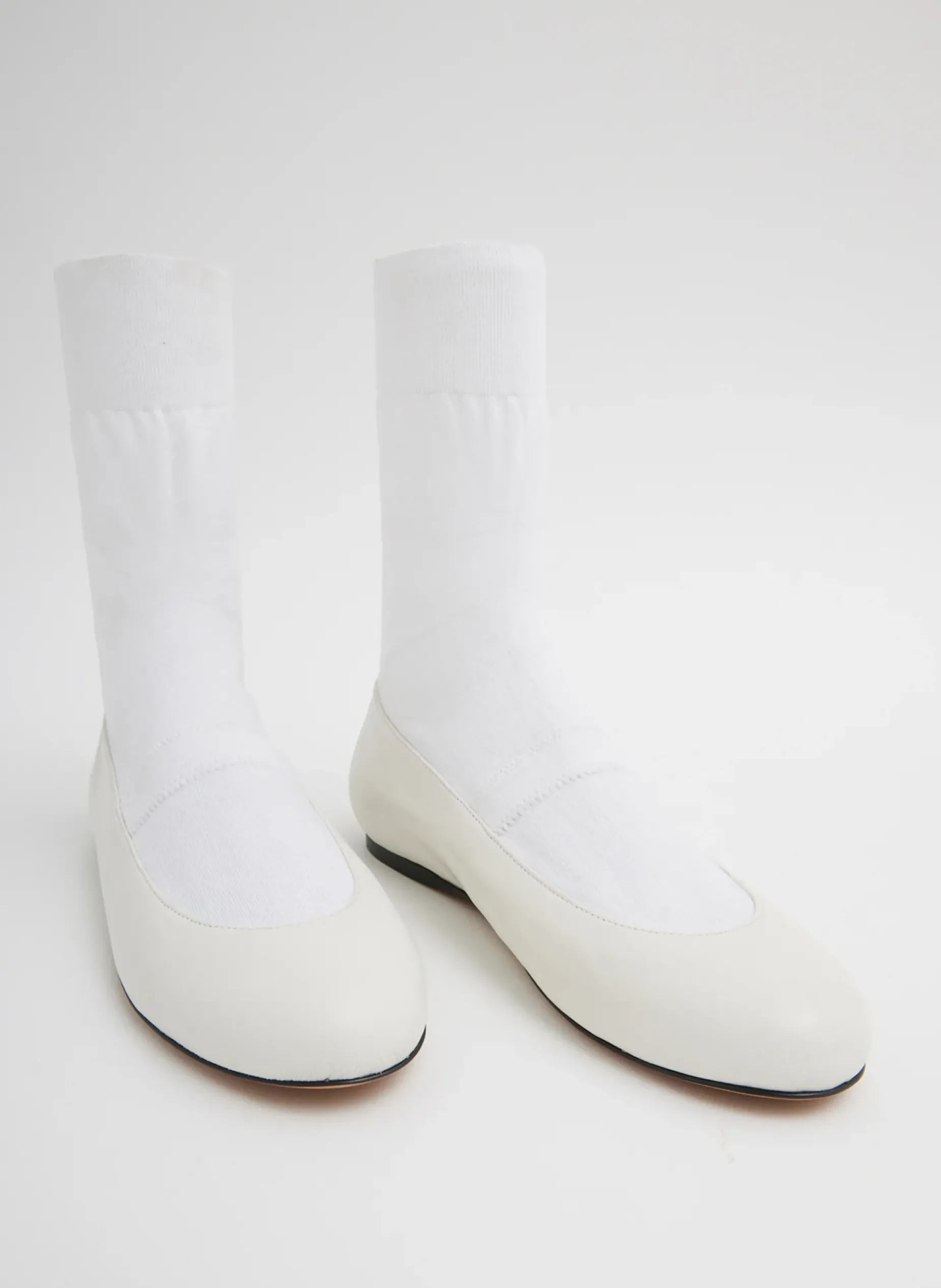 Flats>Tibi Borg Sock Shoe Optic White