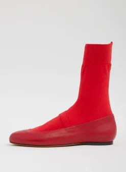 Flats>Tibi Borg Sock Shoe Red