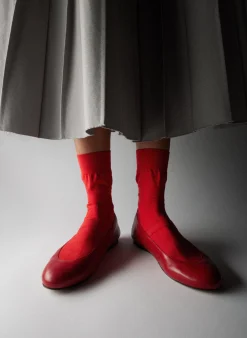 Flats>Tibi Borg Sock Shoe Red