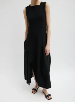Dresses>Tibi Boucle Knit Sculpted Dress Black
