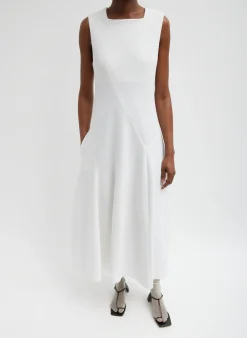 Dresses>Tibi Boucle Knit Sculpted Dress White