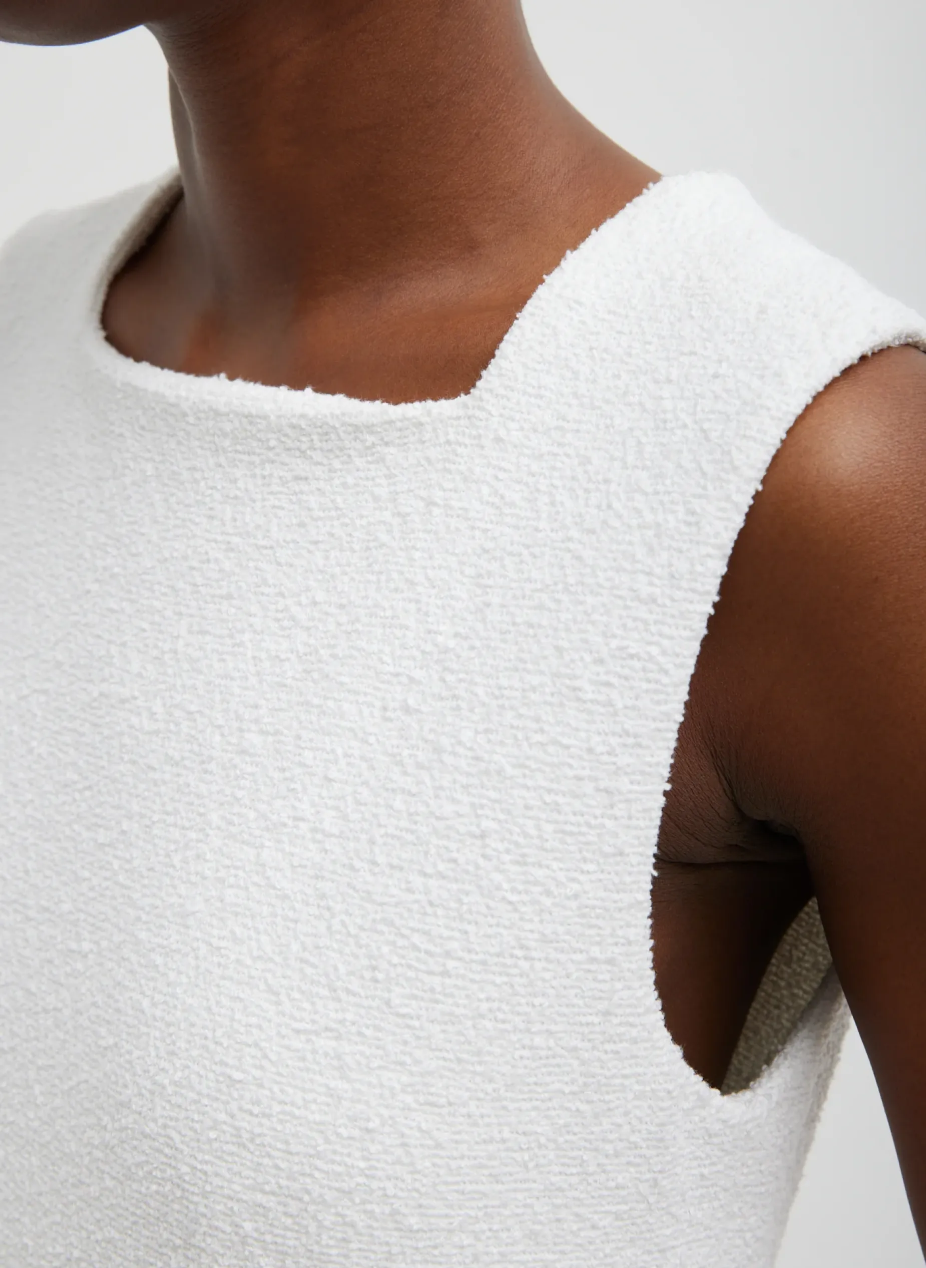 Dresses>Tibi Boucle Knit Sculpted Dress White