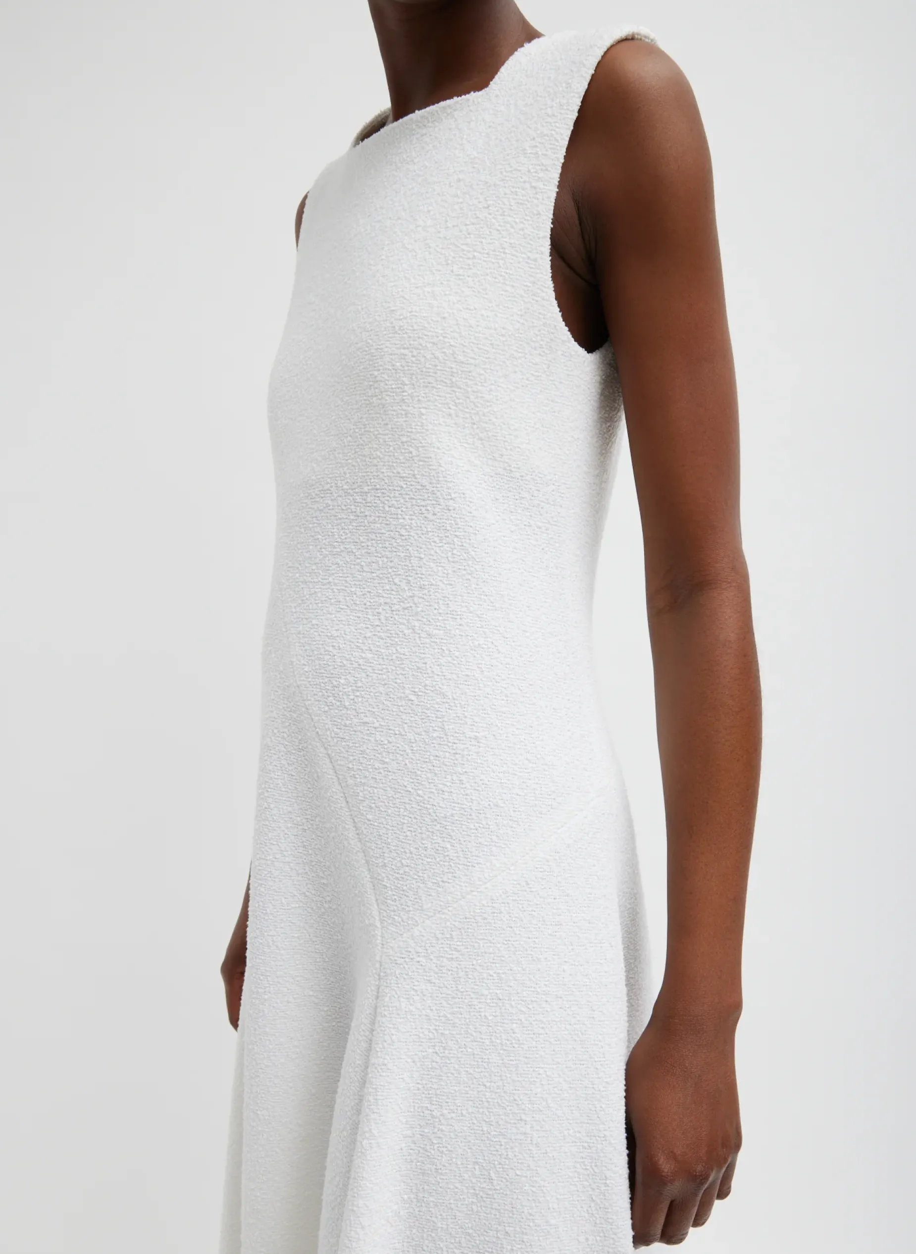 Dresses>Tibi Boucle Knit Sculpted Dress White