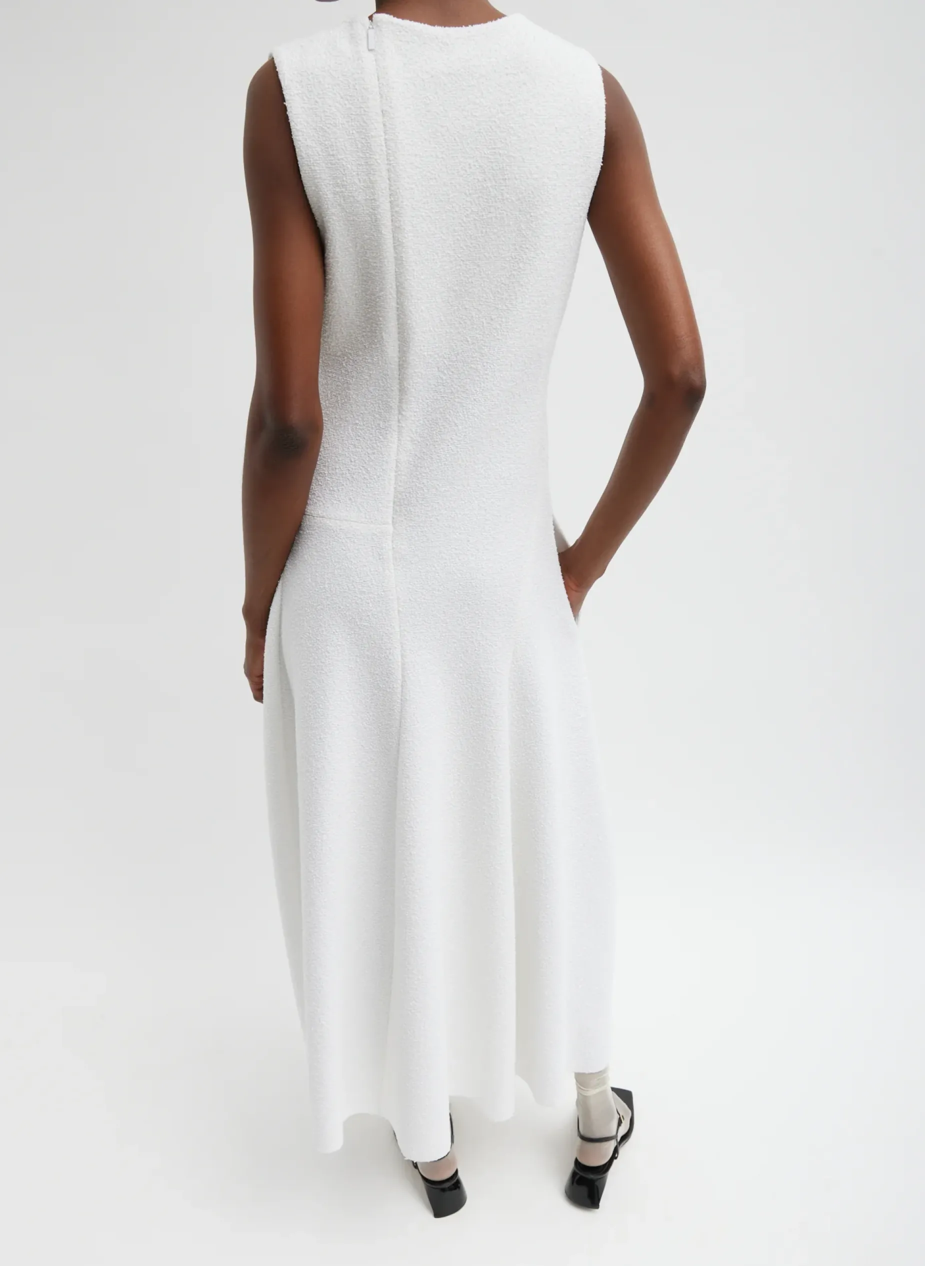 Dresses>Tibi Boucle Knit Sculpted Dress White