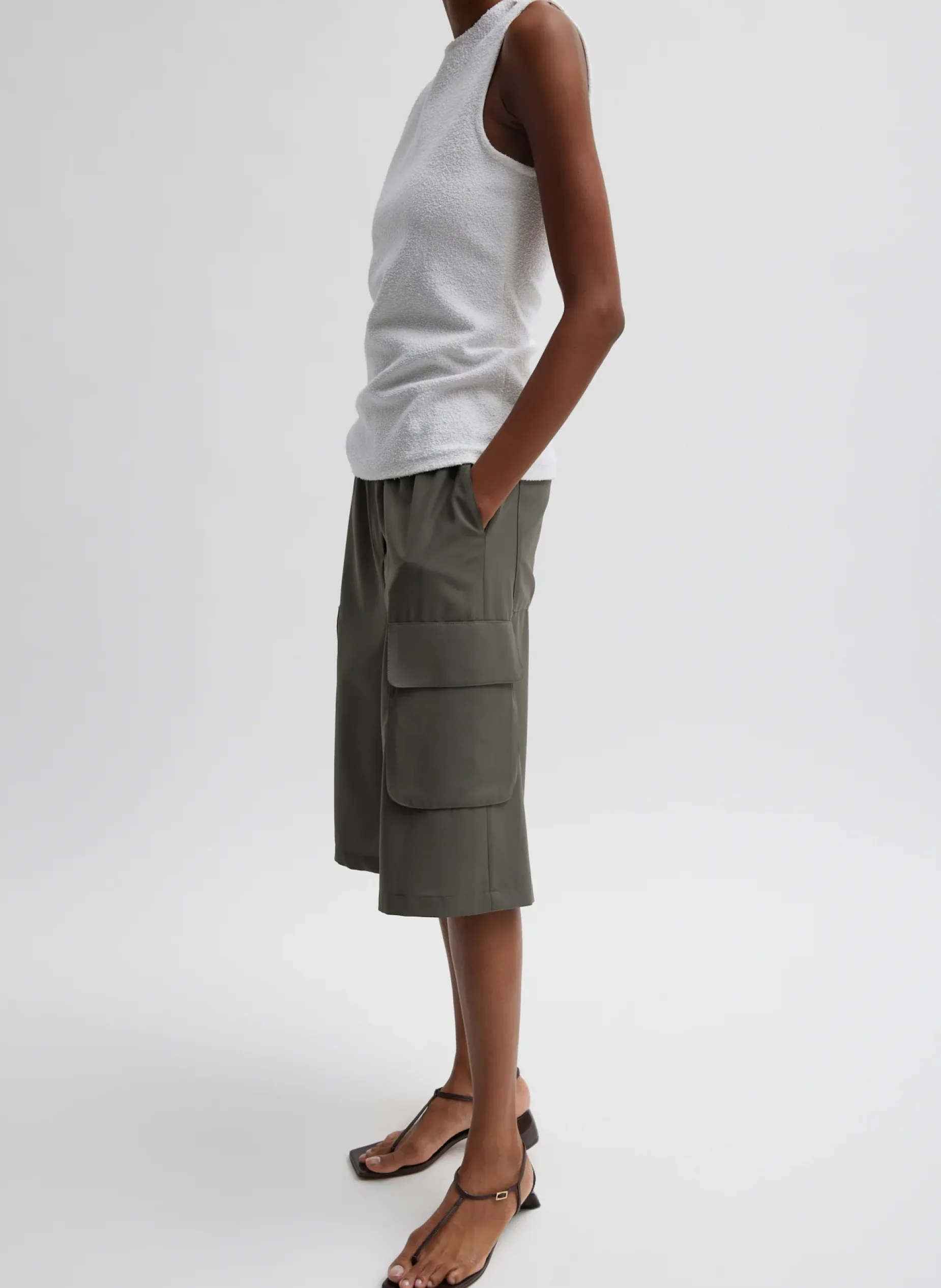 Tops>Tibi Boucle Knit Sleeveless Top White