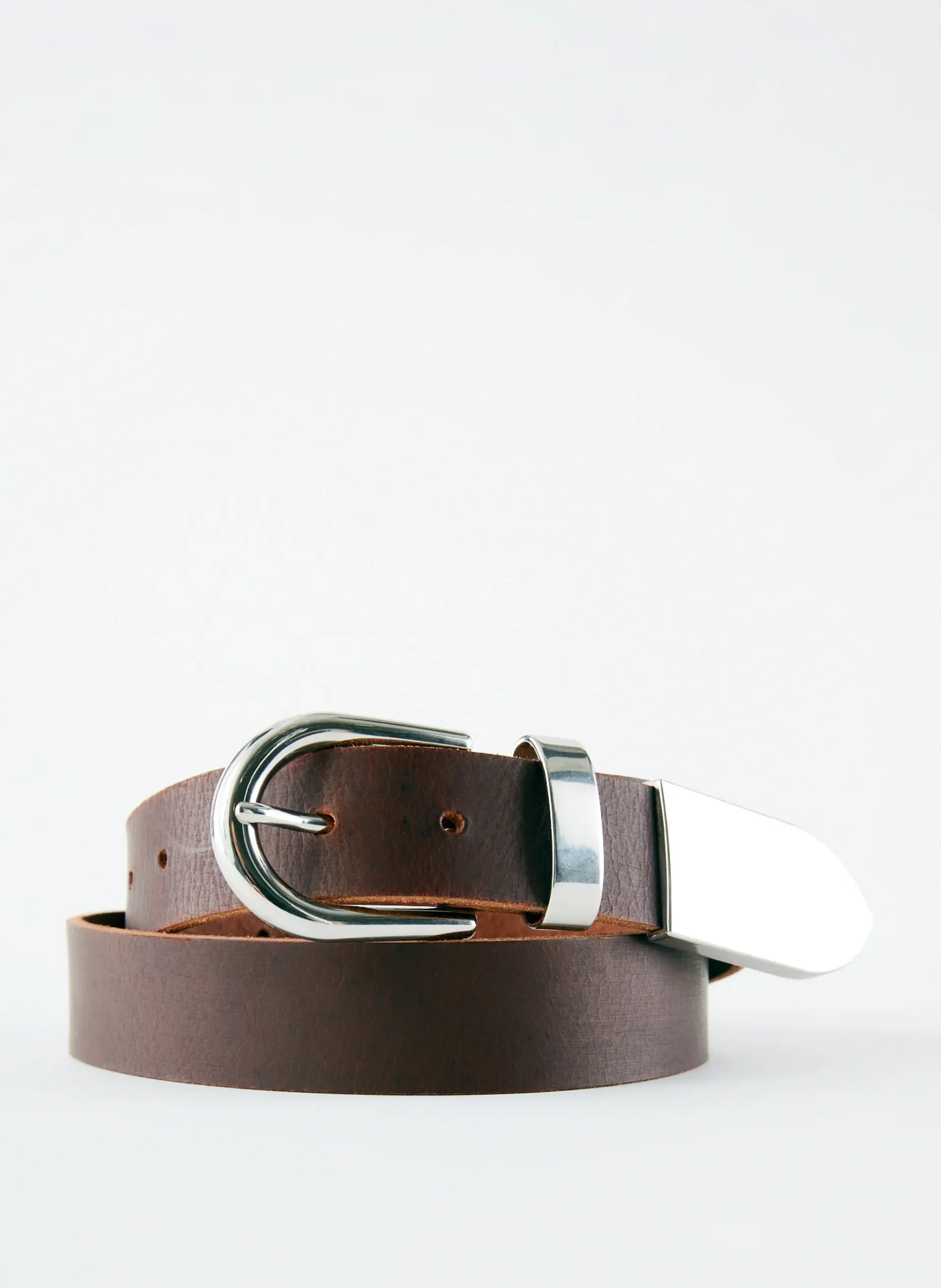 Belts>Tibi Carlos Leather Belt Dark Brown