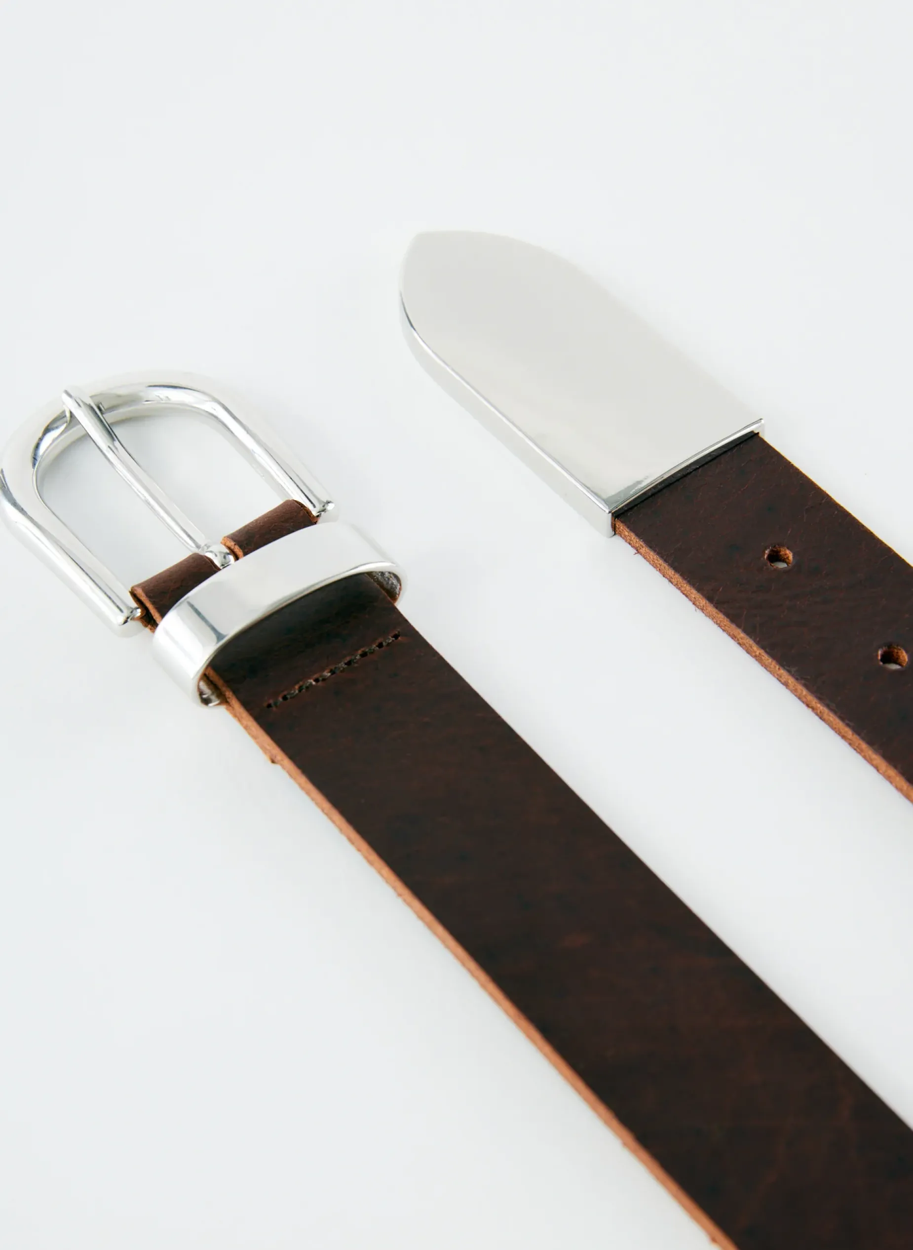Belts>Tibi Carlos Leather Belt Dark Brown