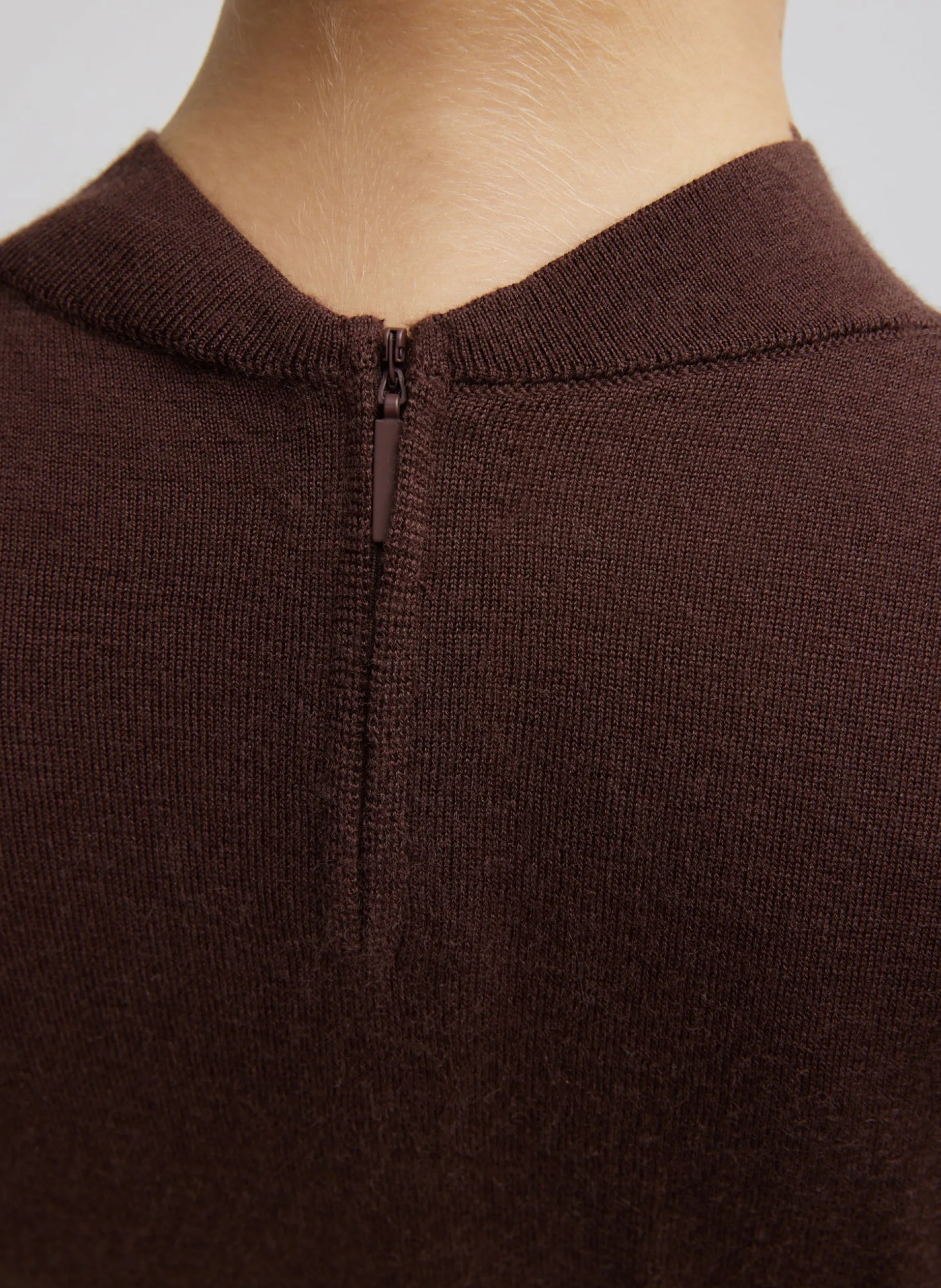 Knitwear & Sweatshirts>Tibi Cashmere Silk Blend Mock Neck Easy Sweater Hickory