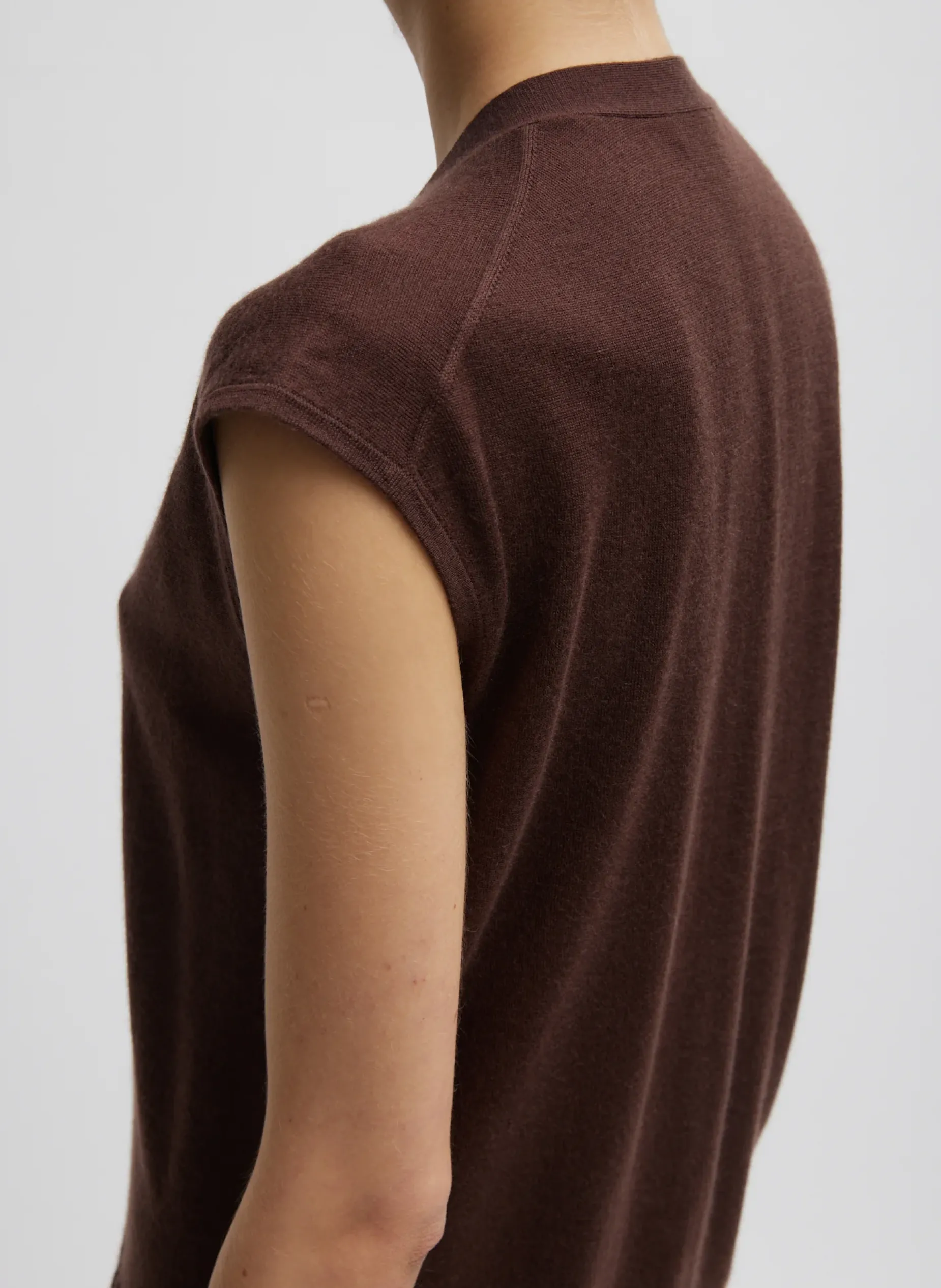Knitwear & Sweatshirts>Tibi Cashmere Silk Blend Sleeveless Button Down Sweater Hickory