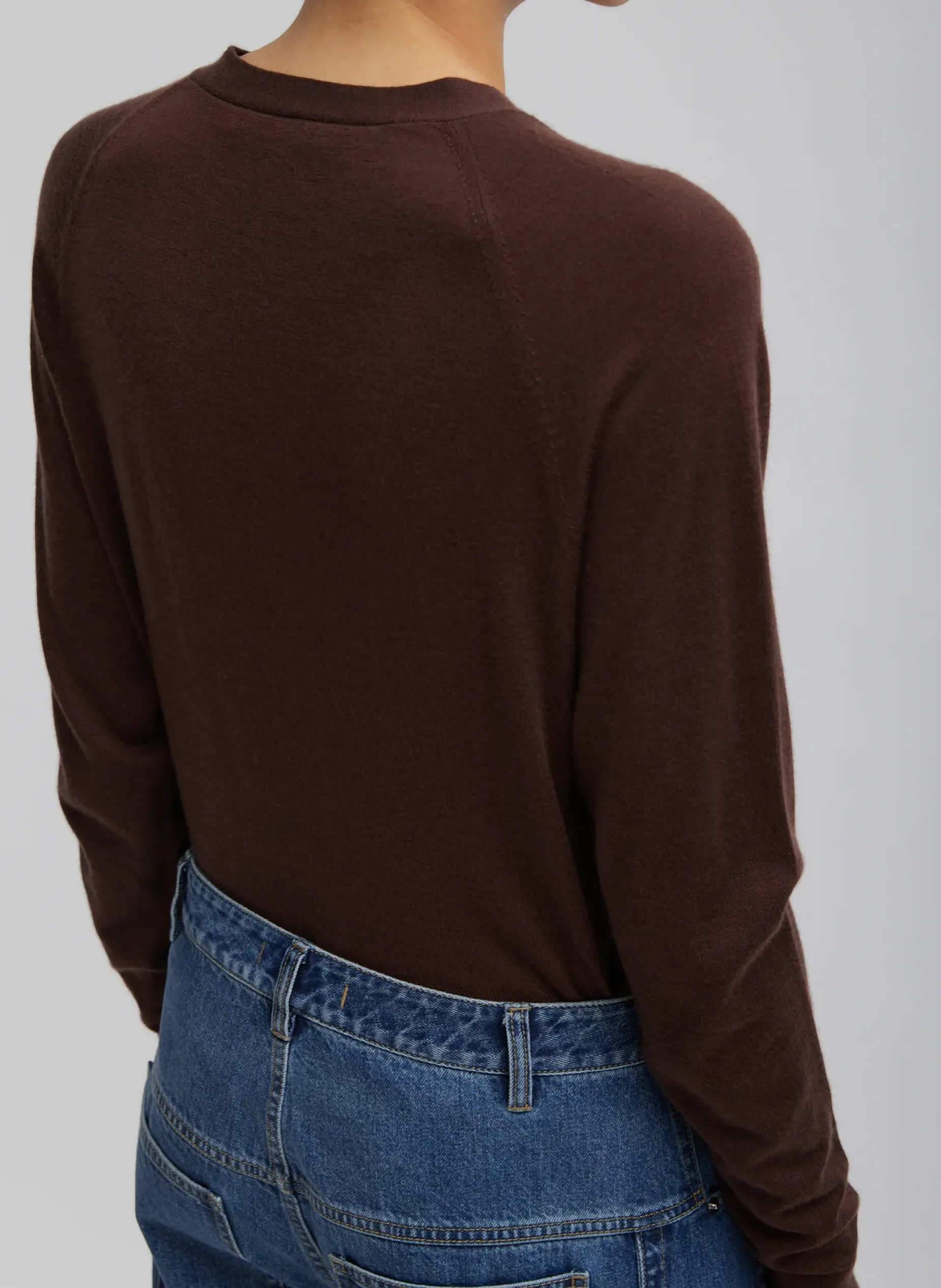 Knitwear & Sweatshirts>Tibi Cashmere Silk Blend Slim Cardigan Hickory