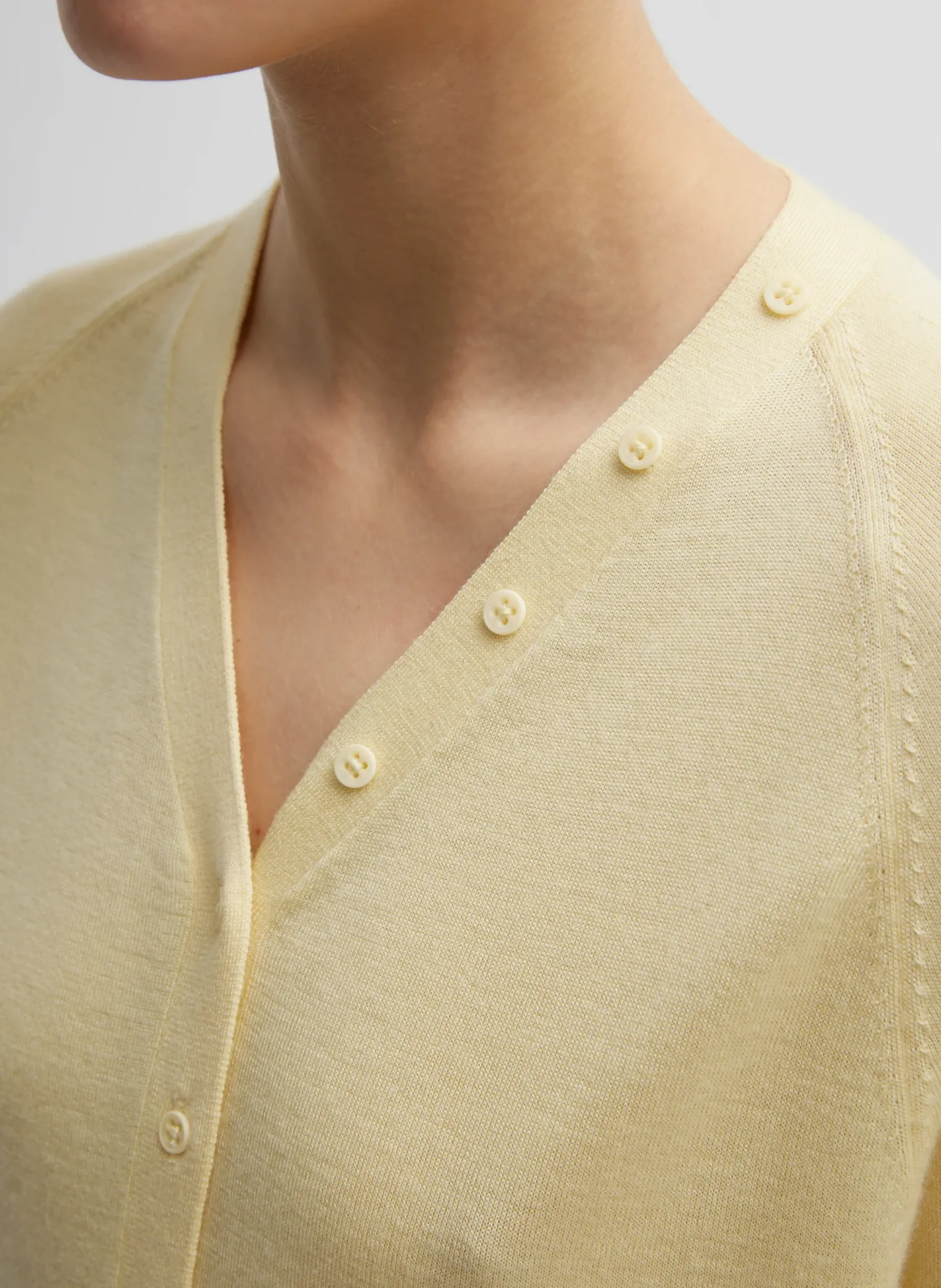 Knitwear & Sweatshirts>Tibi Cashmere Silk Blend Slim Cardigan Lemon Ice