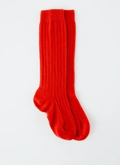 Socks>Tibi Cashmere Socks Red