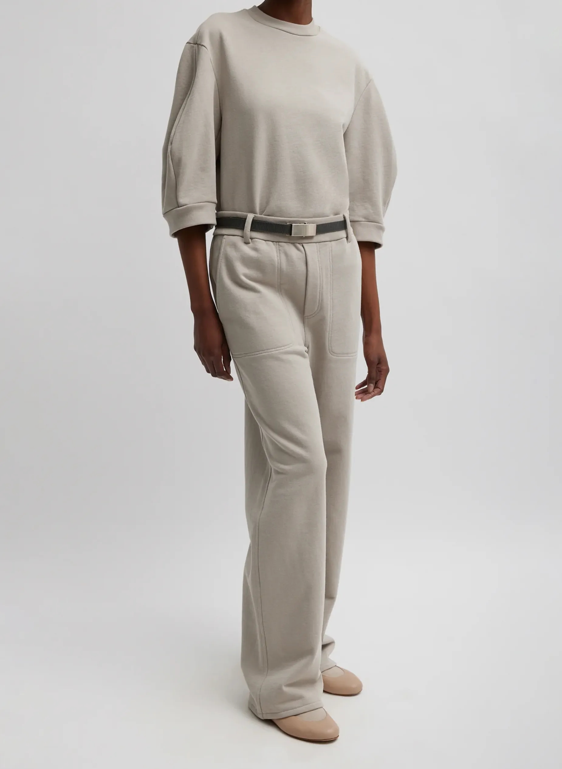 Leisure Sets|Pants & Shorts>Tibi Cecil Sweatpant Light Stone