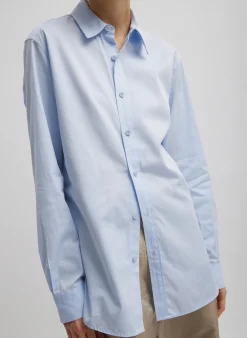 Tops|Fundamentals - WOFs>Tibi Charlie Men's Slim Shirt Blue
