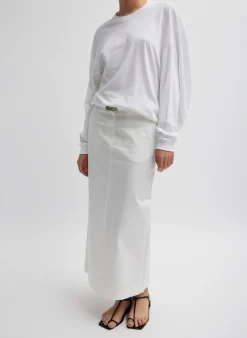 Skirts>Tibi Chino Maxi Skirt White