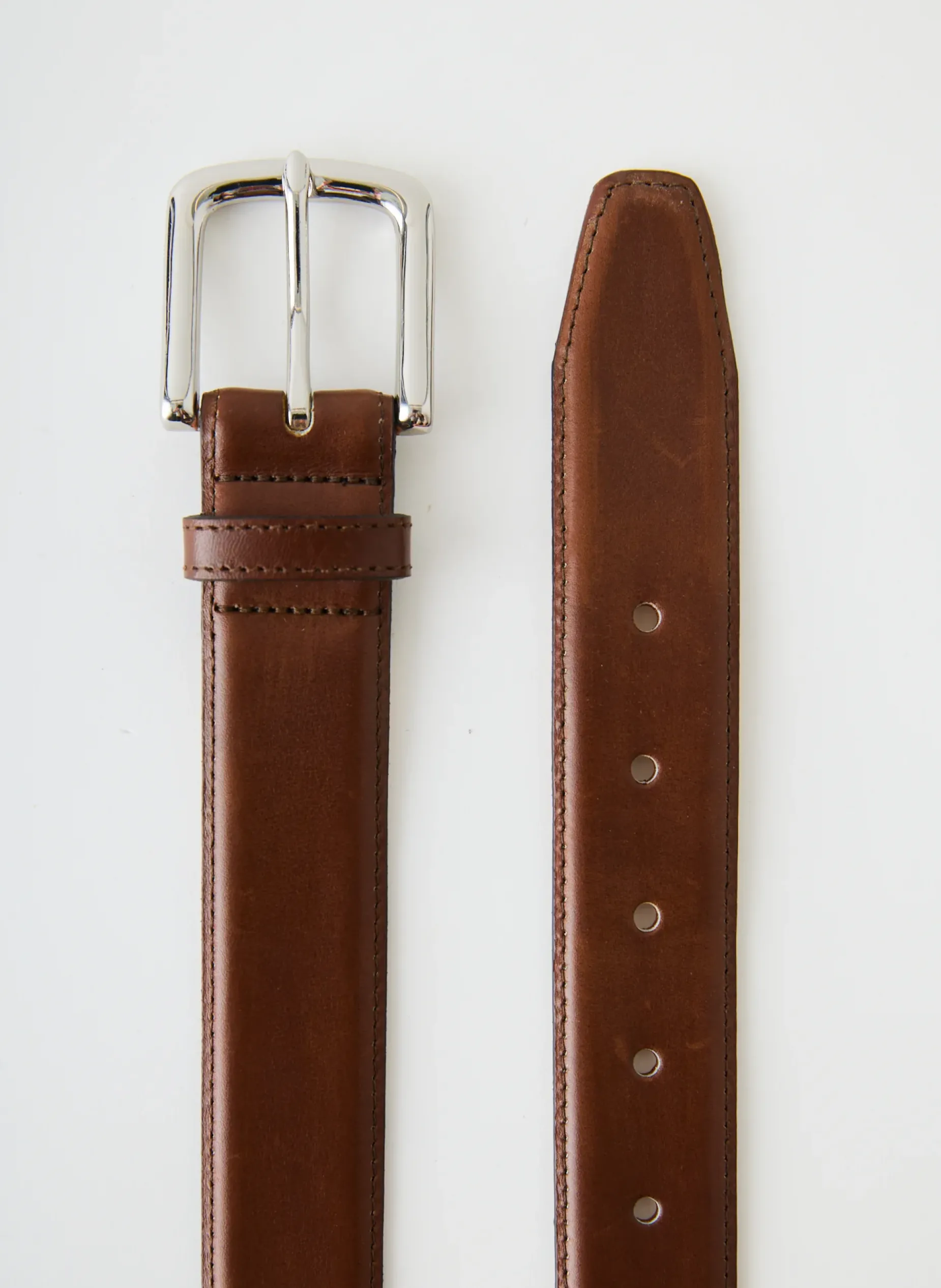 Belts>Tibi Classic Men's Leather Belt Brown