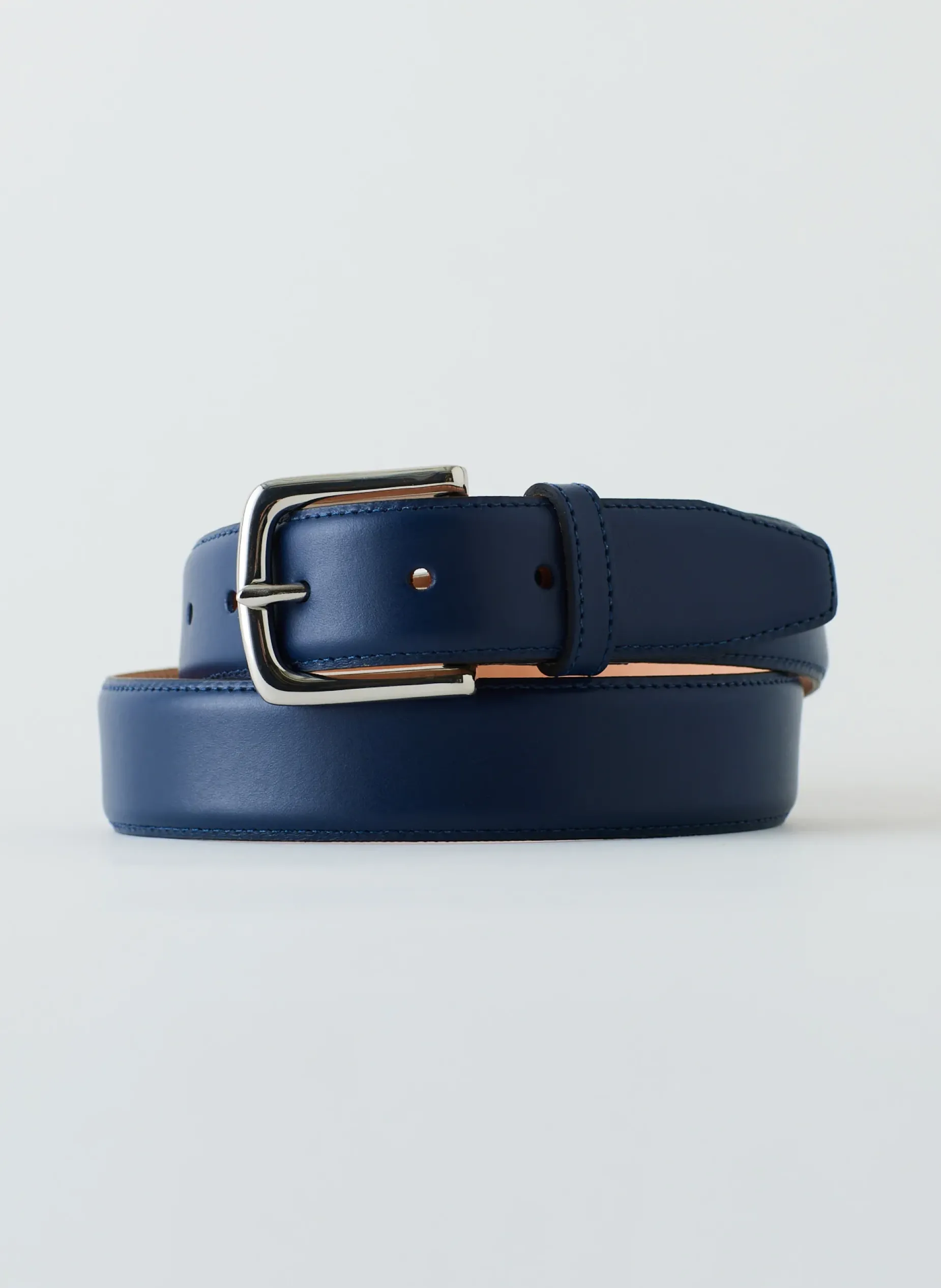 Belts>Tibi Classic Men's Leather Belt Ultramarine Blue