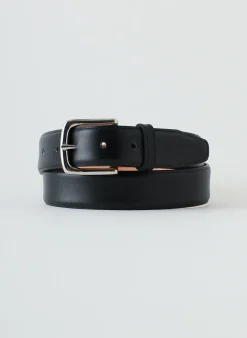 Belts>Tibi Classic Men's Leather Belt Black
