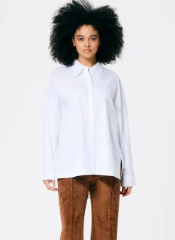 Tops|Fundamentals - WOFs>Tibi Classic Shirting Oversized Gabe Shirt White