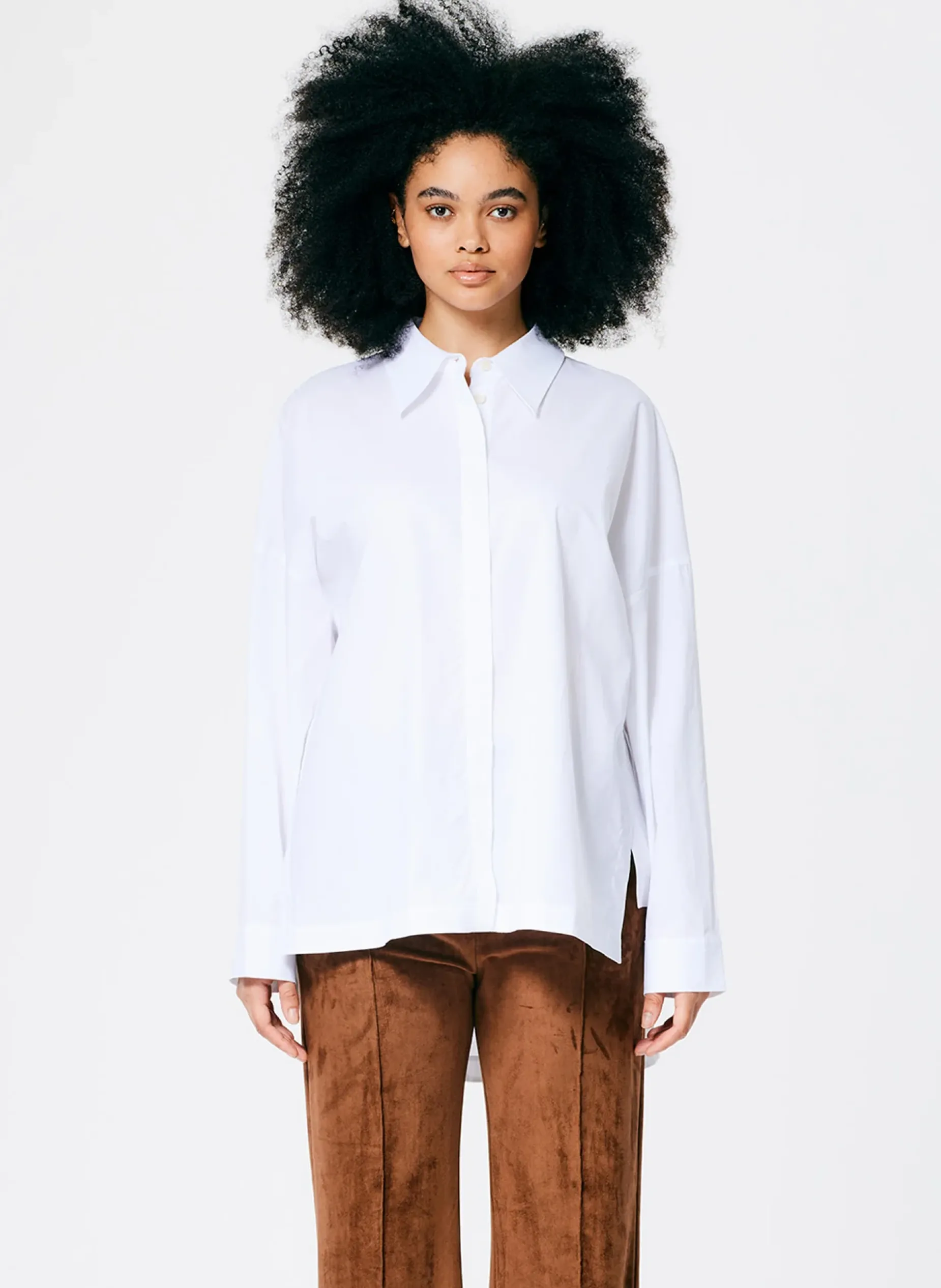 Tops|Fundamentals - WOFs>Tibi Classic Shirting Oversized Gabe Shirt White