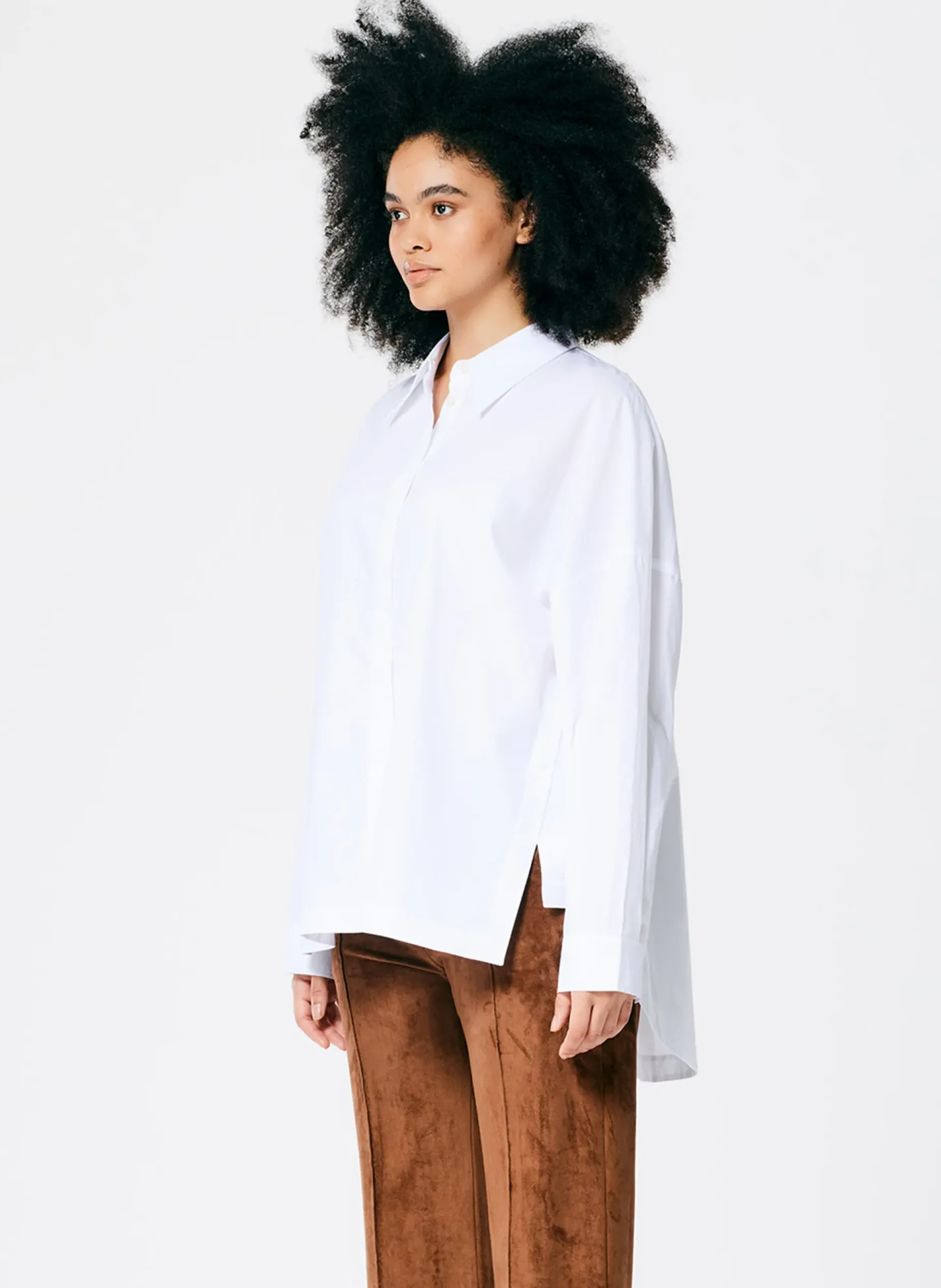 Tops|Fundamentals - WOFs>Tibi Classic Shirting Oversized Gabe Shirt White
