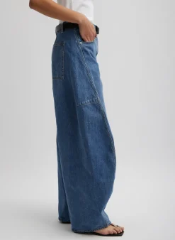 Denim|Pants & Shorts>Tibi Classic Wash Denim Sid Jean Classic Blue