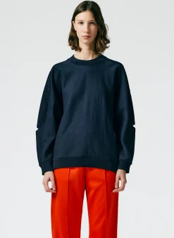 Leisure Sets|Knitwear & Sweatshirts>Tibi Cocoon Crewneck Sweatshirt Navy