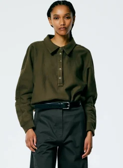 Leisure Sets|Knitwear & Sweatshirts>Tibi Cocoon Crewneck Sweatshirt Wood
