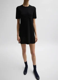 Dresses>Tibi Compact Stretch Cashmere Mini Dress Black