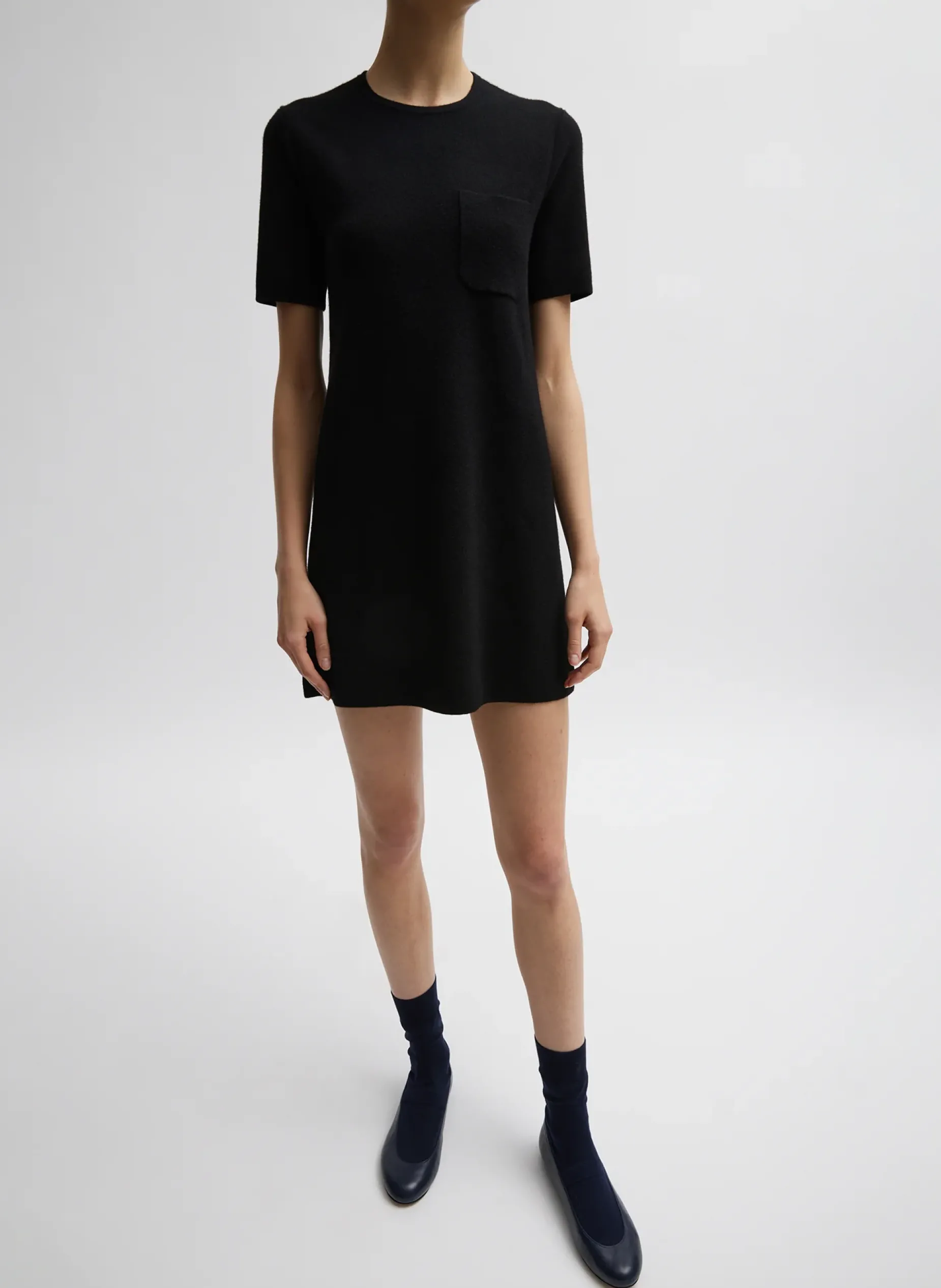 Dresses>Tibi Compact Stretch Cashmere Mini Dress Black