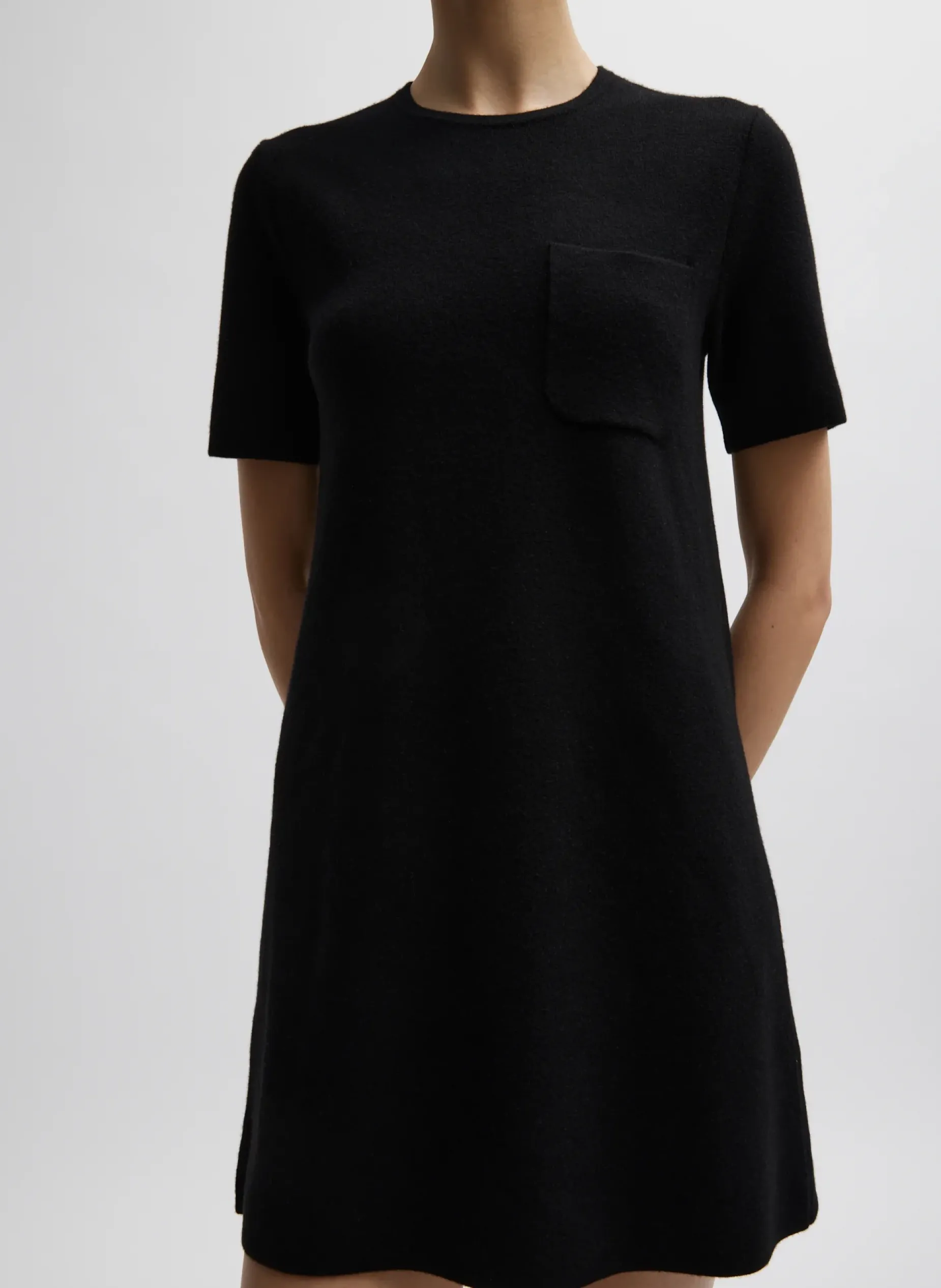 Dresses>Tibi Compact Stretch Cashmere Mini Dress Black