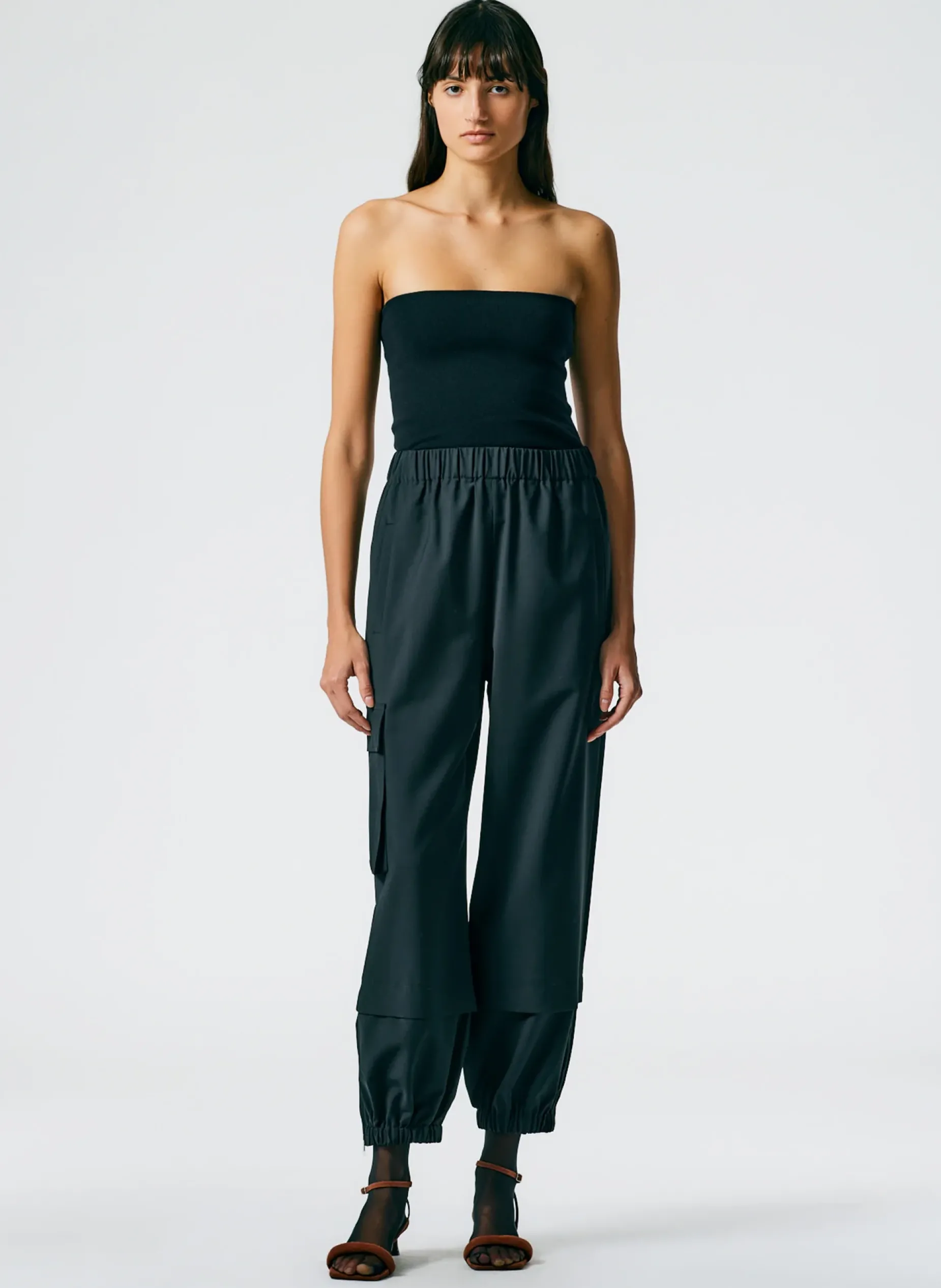 Knitwear & Sweatshirts|Fundamentals - WOFs>Tibi Compact Stretch Cashmere Tube Top Black
