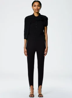 Pants & Shorts>Tibi Compact Ultra Stretch Knit Stirrup Legging Black