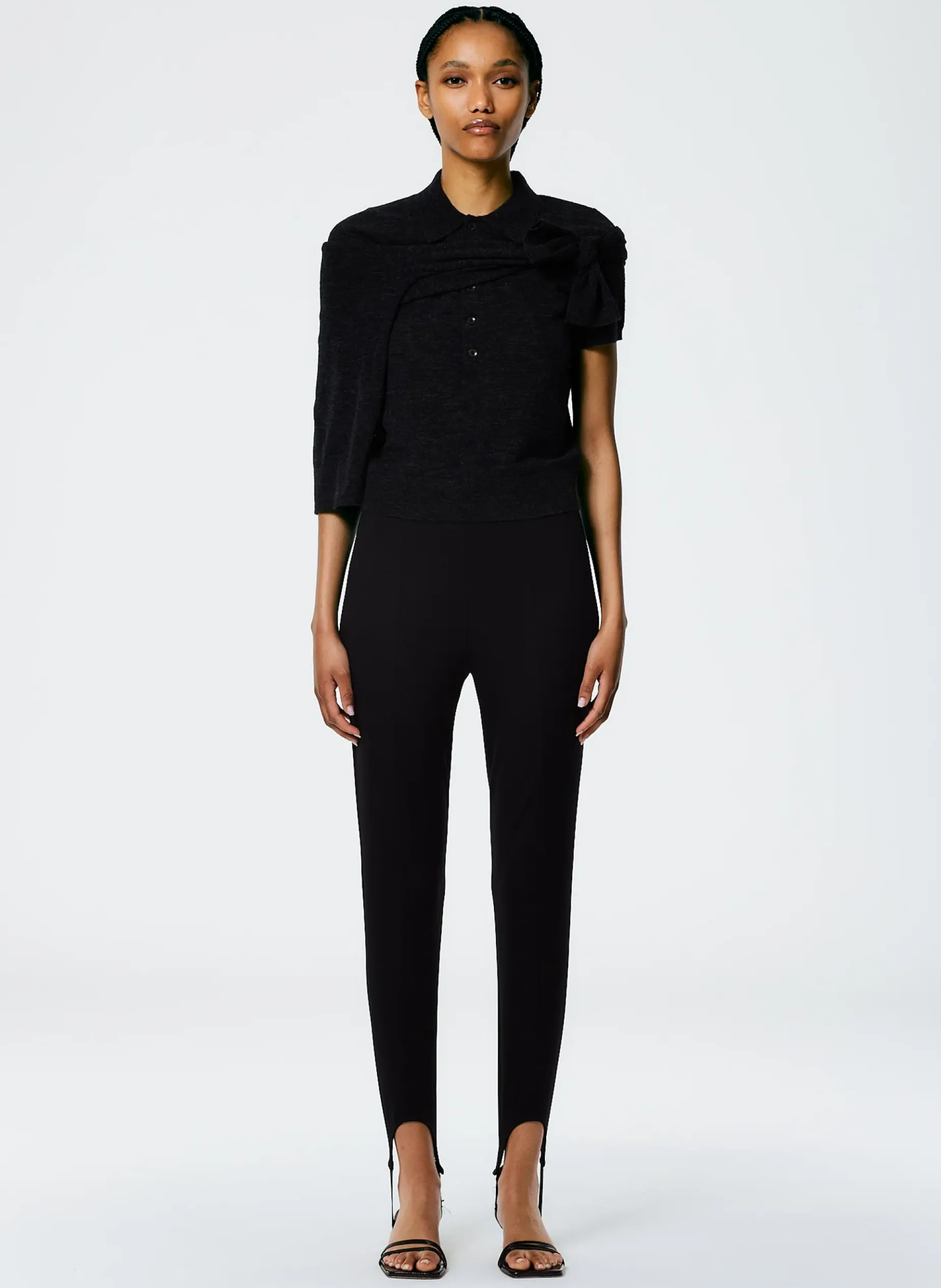 Pants & Shorts>Tibi Compact Ultra Stretch Knit Stirrup Legging Black