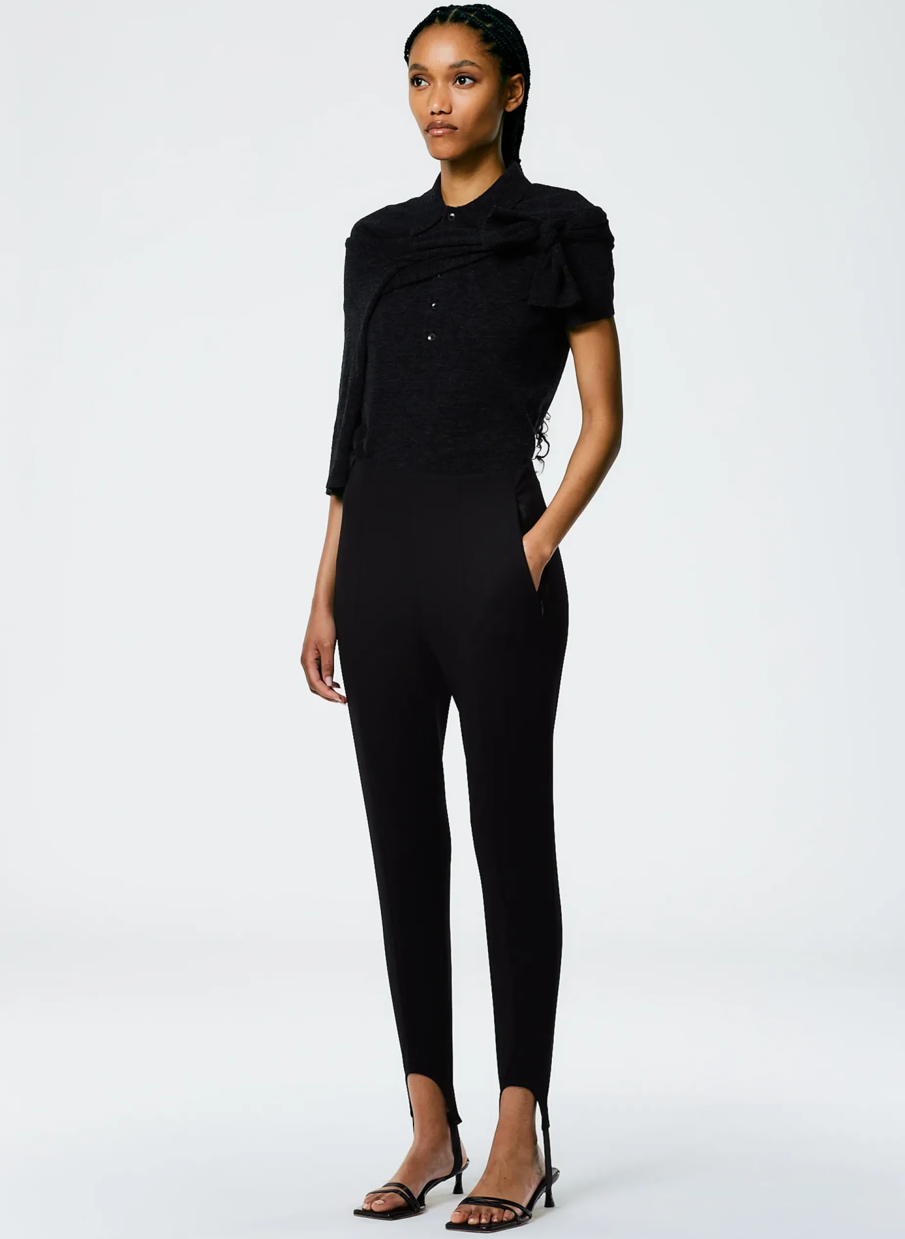Pants & Shorts>Tibi Compact Ultra Stretch Knit Stirrup Legging Black