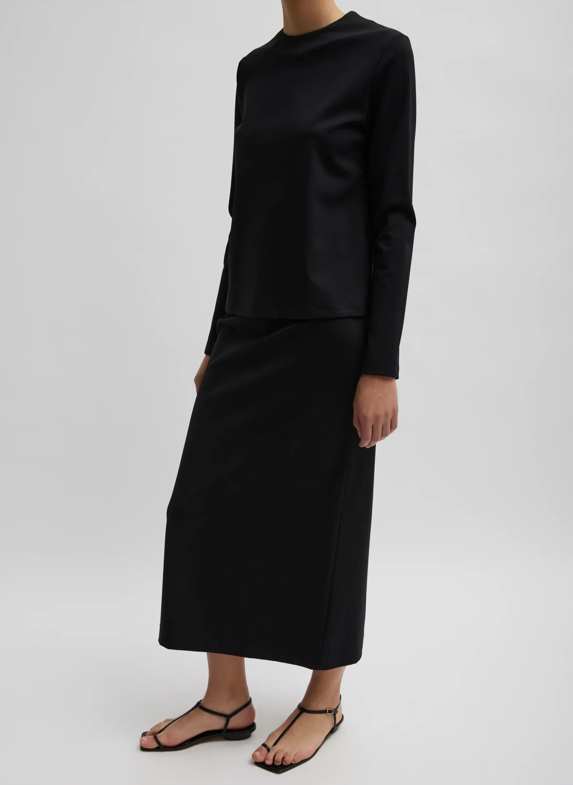 Skirts|Fundamentals - WOFs>Tibi Compact Ultra Stretch Knit Pencil Skirt Black