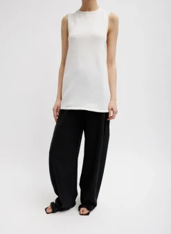 Knitwear & Sweatshirts|Coming Soon>Tibi Cotton Criss Cross Sleeveless Sweater White