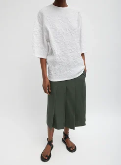 Tops>Tibi Crinkle Shirting Easy T-Shirt White