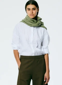 Tops>Tibi Crinkle Shirting Oversized Shirt White
