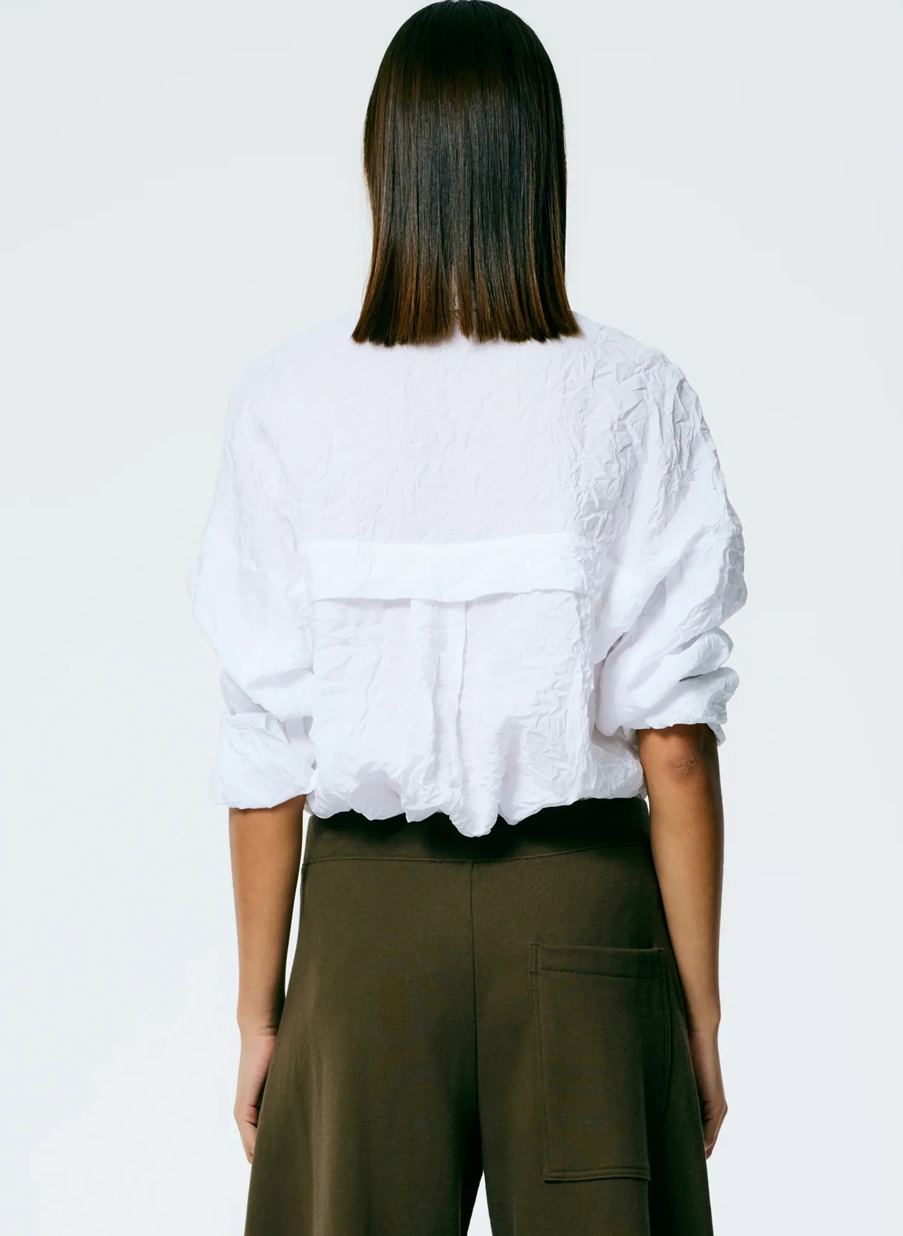 Tops>Tibi Crinkle Shirting Oversized Shirt White
